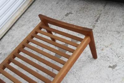 Hans Wegner Hans J Wegner for Getama Cigar Stool in Solid Oak with Orange Cushion