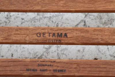 Hans Wegner Hans J Wegner for Getama Cigar Stool in Solid Oak with Orange Cushion