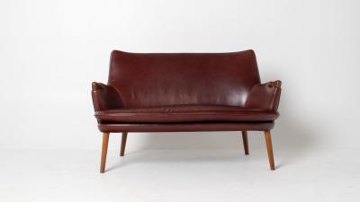 Hans Wegner Hans Weger CH72 Sofa in Oxblood Leather