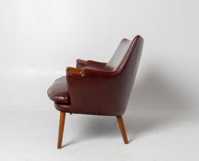 Hans Wegner Hans Weger CH72 Sofa in Oxblood Leather