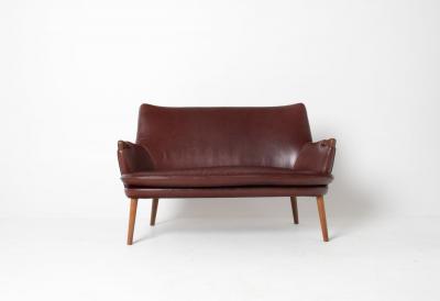 Hans Wegner Hans Weger CH72 Sofa in Oxblood Leather