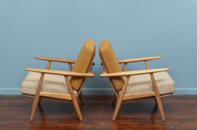 Hans Wegner Hans Wegner Cigar Lounge Chairs and Ottoman for Getama