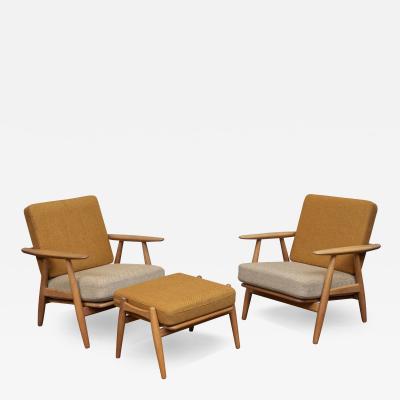 Hans Wegner Hans Wegner Cigar Lounge Chairs and Ottoman for Getama