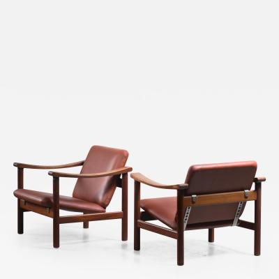 Hans Wegner Hans Wegner Pair of Lounge Chairs for Getama Denmark 1950s