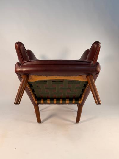 Hans Wegner Hans Wegner Papa Bear Chair Ottoman AP 19 in Leather circa 1950 s
