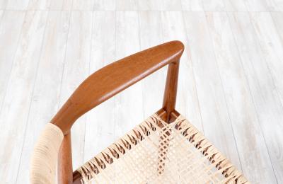 Hans Wegner Hans Wegner Round Teak Cane Armchair for Johannes Hansen
