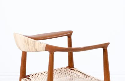 Hans Wegner Hans Wegner Round Teak Cane Armchair for Johannes Hansen