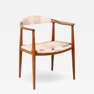 Hans Wegner Hans Wegner Round Teak Cane Armchair for Johannes Hansen