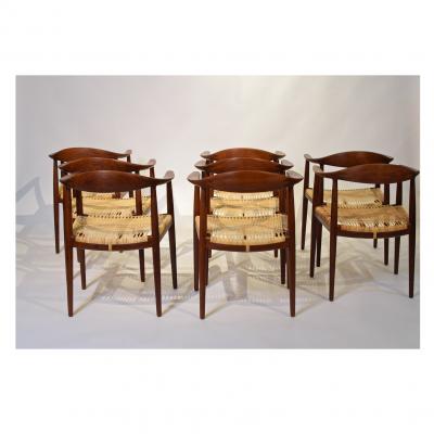 Hans Wegner Hans Wegner Set of eight 501 Teak Armchairs for Johannes Hansen