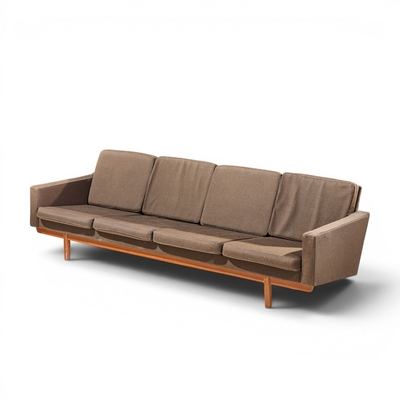 Hans Wegner Hans Wegner Style Mid Century Danish Teak 4 Seater Sofa