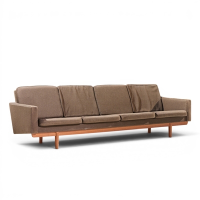 Hans Wegner Hans Wegner Style Mid Century Danish Teak 4 Seater Sofa
