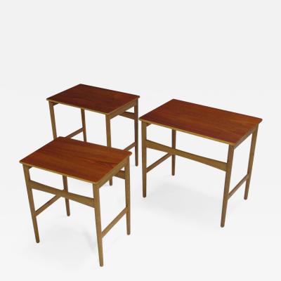 Hans Wegner Hans Wegner Teak and Oak Danish Nesting Side Tables