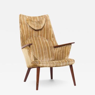 Hans Wegner Hans Wegner for AP Stolen AP 28 Mid Century Danish Oak Mama Bear Lounge Chair