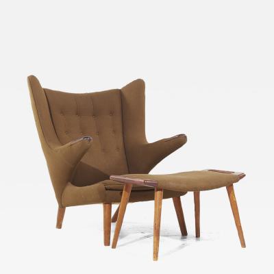 Hans Wegner Hans Wegner for AP Stolen AP19 Mid Century Papa Bear Chair and Ottoman