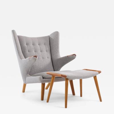 Hans Wegner Hans Wegner for AP Stolen AP19 Mid Century Papa Bear Chair and Ottoman