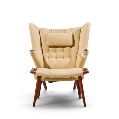 Hans Wegner Hans Wegner for AP Stolen AP19 Mid Century Papa Bear Chair and Ottoman