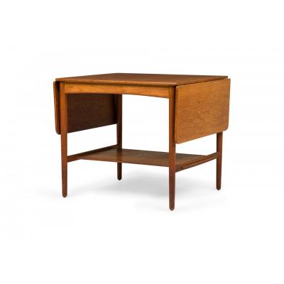 Hans Wegner Hans Wegner for Andreas Tuck Danish Mid Century Wooden Drop Leaf End Side Tabl