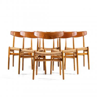Hans Wegner Hans Wegner for Carl Hansen Son CH23 Danish Teak Oak Dining Chairs Set of 6