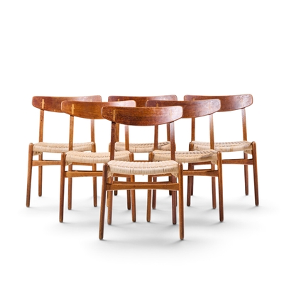 Hans Wegner Hans Wegner for Carl Hansen Son CH23 Danish Teak Oak Dining Chairs Set of 6