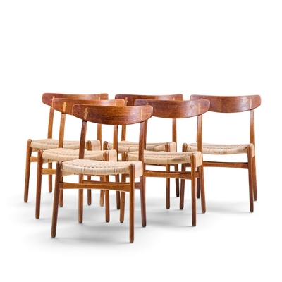 Hans Wegner Hans Wegner for Carl Hansen Son CH23 Danish Teak Oak Dining Chairs Set of 6