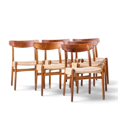Hans Wegner Hans Wegner for Carl Hansen Son CH23 Danish Teak Oak Dining Chairs Set of 6