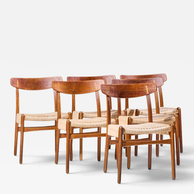 Hans Wegner Hans Wegner for Carl Hansen Son CH23 Danish Teak Oak Dining Chairs Set of 6