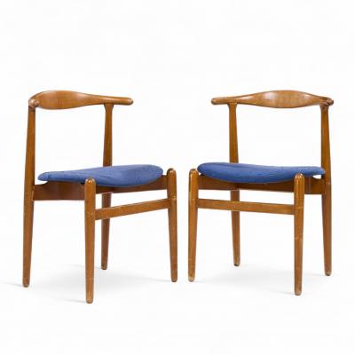 Hans Wegner Hans Wegner for Fritz Hansen Model 708 Danish Teak Dining Chairs Pair