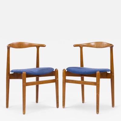 Hans Wegner Hans Wegner for Fritz Hansen Model 708 Danish Teak Dining Chairs Pair