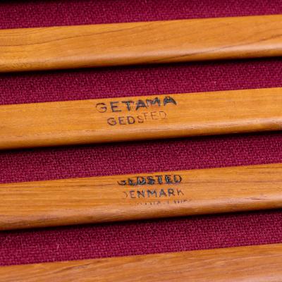 Hans Wegner Hans Wegner for Getama GE 290 Danish High Back Lounge Chairs Pair with Ottoman