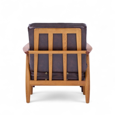 Hans Wegner Hans Wegner for Getama GE 290 Teak High Back Lounge Chairs Pair with Ottoman
