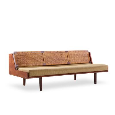 Hans Wegner Hans Wegner for Getama GE6 Mid Century Danish Teak and Cane Daybed Sofa