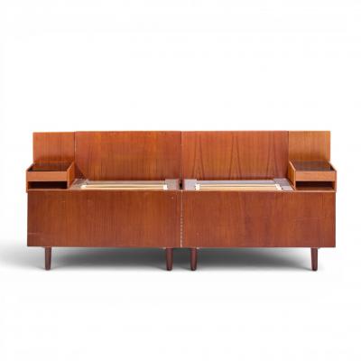 Hans Wegner Hans Wegner for Getama Mid Century Danish Teak King Platform Bed with Nightstand