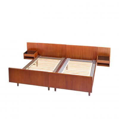 Hans Wegner Hans Wegner for Getama Mid Century Danish Teak King Platform Bed with Nightstand