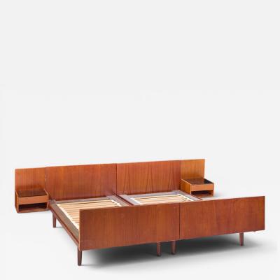 Hans Wegner Hans Wegner for Getama Mid Century Danish Teak King Platform Bed with Nightstand