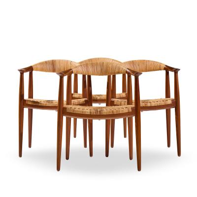 Hans Wegner Hans Wegner for Johannes Hansen JH 501 Cane and Teak Dining Chairs Set of 4
