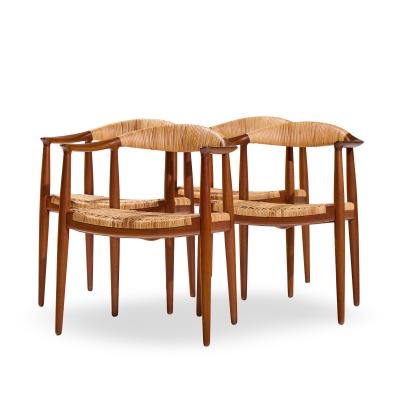 Hans Wegner Hans Wegner for Johannes Hansen JH 501 Cane and Teak Dining Chairs Set of 4