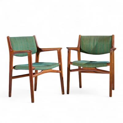 Hans Wegner Hans Wegner for Johannes Hansen JH515 Danish Teak Occasional Chairs Pair
