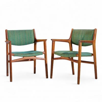 Hans Wegner Hans Wegner for Johannes Hansen JH515 Danish Teak Occasional Chairs Pair