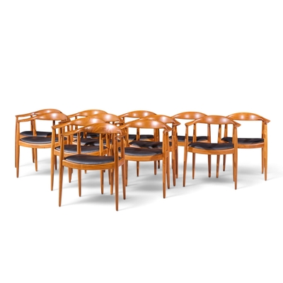 Hans Wegner Hans Wegner for Johannes Hansen Mid Century Danish Teak The Chair Set of 12