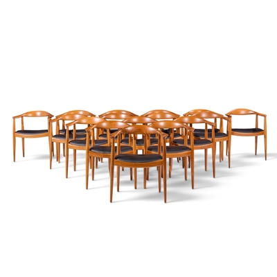 Hans Wegner Hans Wegner for Johannes Hansen Mid Century Danish Teak The Chair Set of 16