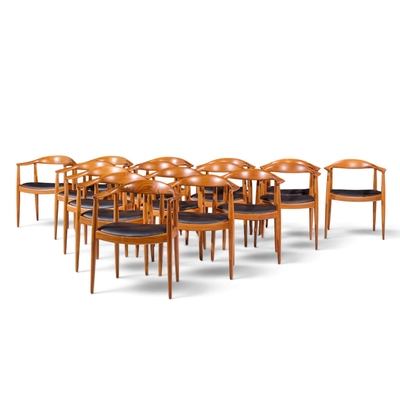 Hans Wegner Hans Wegner for Johannes Hansen Mid Century Danish Teak The Chair Set of 16