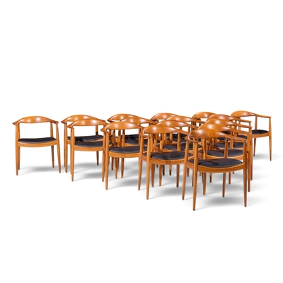 Hans Wegner Hans Wegner for Johannes Hansen Mid Century Danish Teak The Chair Set of 16