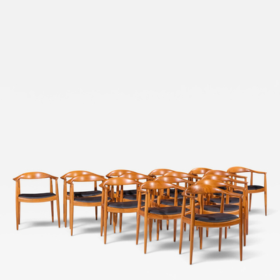 Hans Wegner Hans Wegner for Johannes Hansen Mid Century Danish Teak The Chair Set of 16