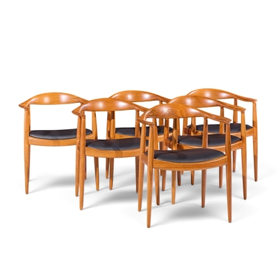 Hans Wegner Hans Wegner for Johannes Hansen Mid Century Danish Teak The Chair Set of 6