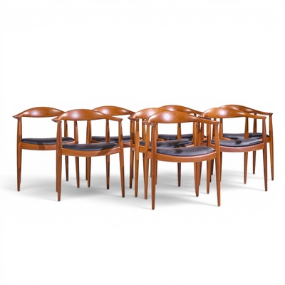 Hans Wegner Hans Wegner for Johannes Hansen Mid Century Danish Teak The Chair Set of 8