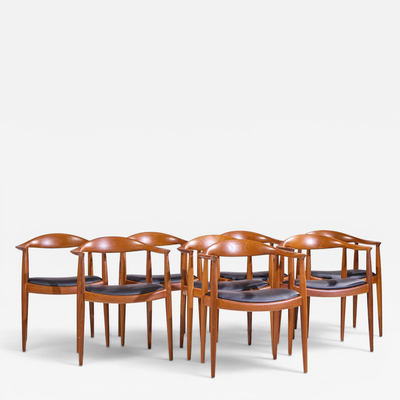 Hans Wegner Hans Wegner for Johannes Hansen Mid Century Danish Teak The Chair Set of 8