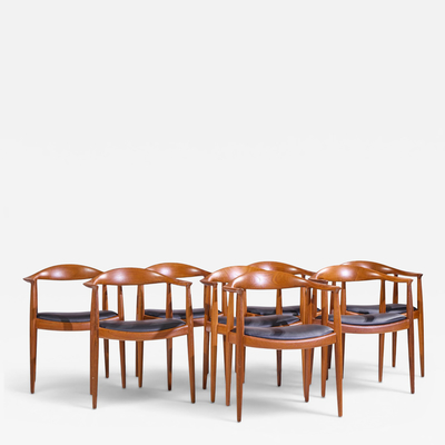 Hans Wegner Hans Wegner for Johannes Hansen Mid Century Danish Teak The Chair Set of 8