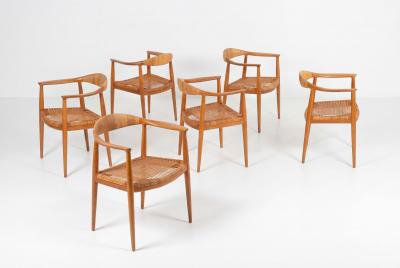 Hans Wegner Hans Wegner for Johannes Hansen The Chair Dining Chairs Set of Six in Oak 1960