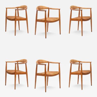 Hans Wegner Hans Wegner for Johannes Hansen The Chair Dining Chairs Set of Six in Oak 1960