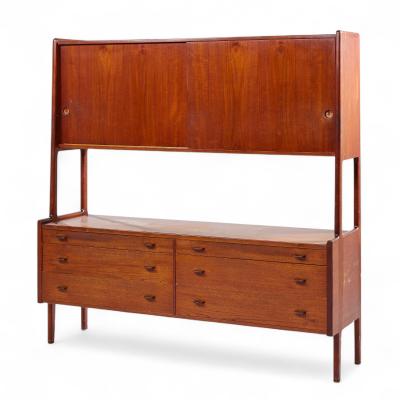 Hans Wegner Hans Wegner for Ry M bler Mid Century Danish Teak Credenza and Hutch